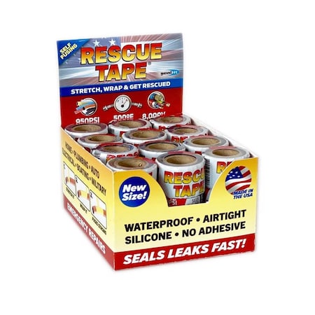 Keen 1 in. x 5 ft. Silicone Self Sealing Tape, Black & White, 36PK KE3306466